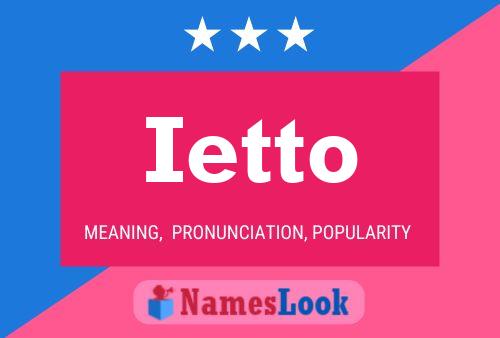 Ietto Name Poster