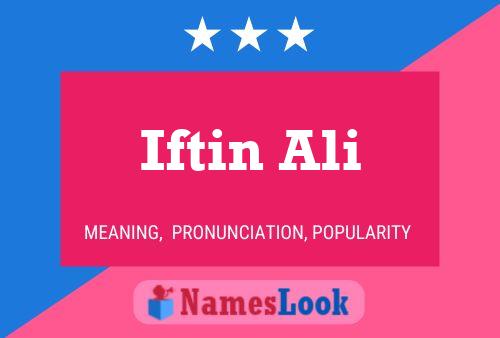 Iftin Ali Name Poster