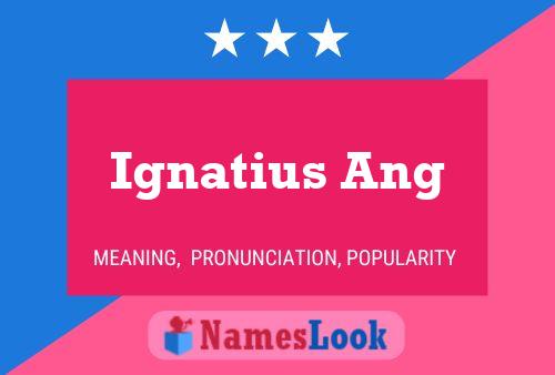 Ignatius Ang Name Poster