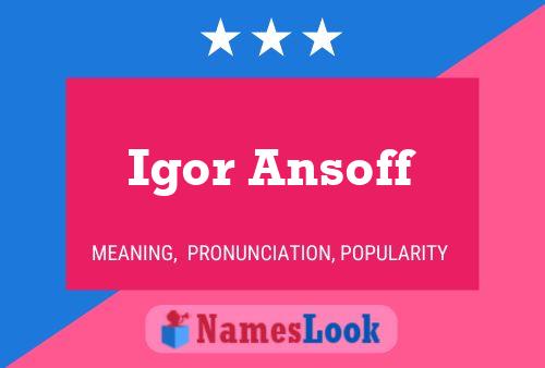 Igor Ansoff Name Poster