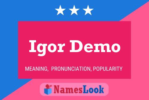 Igor Demo Name Poster