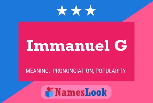 Immanuel G Name Poster