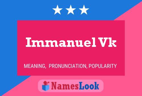 Immanuel Vk Name Poster