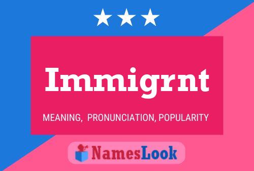 Immigrnt Name Poster