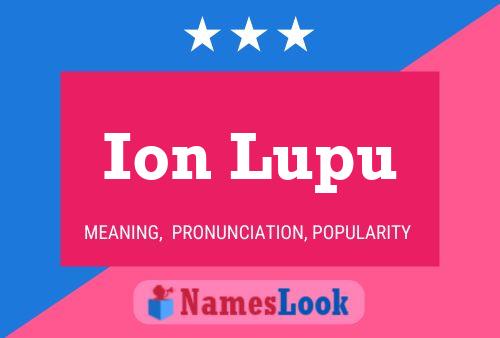 Ion Lupu Name Poster