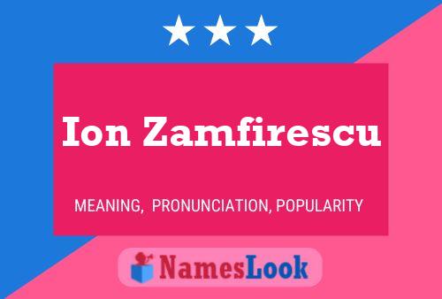 Ion Zamfirescu Name Poster