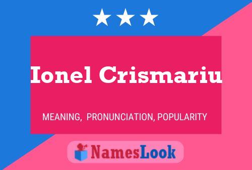 Ionel Crismariu Name Poster