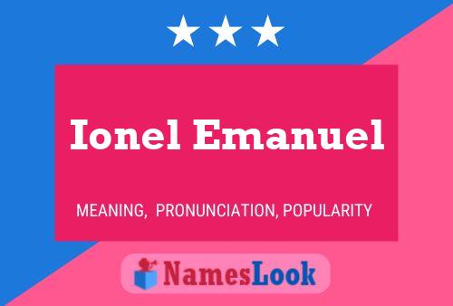 Ionel Emanuel Name Poster