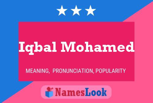 Iqbal Mohamed Name Poster