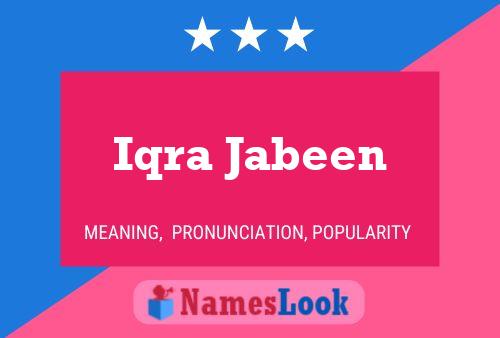 Iqra Jabeen Name Poster