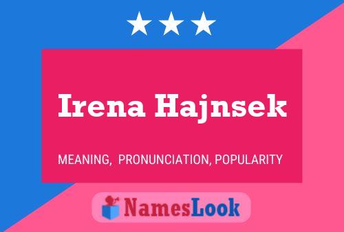 Irena Hajnsek Name Poster