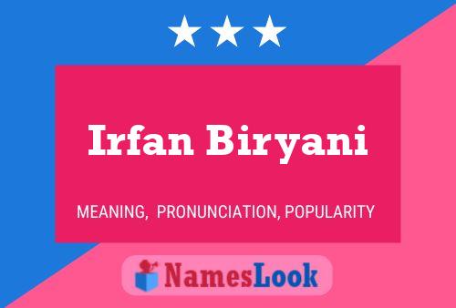 Irfan Biryani Name Poster