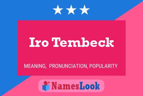 Iro Tembeck Name Poster