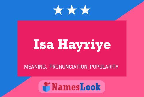 Isa Hayriye Name Poster