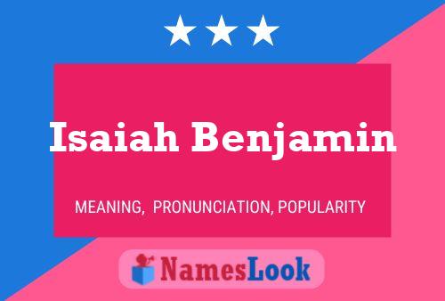 Isaiah Benjamin Name Poster