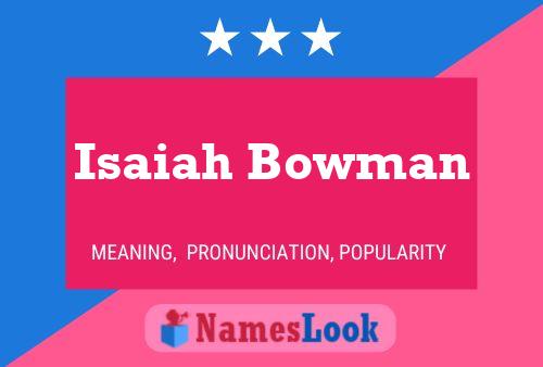 Isaiah Bowman Name Poster