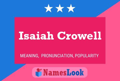 Isaiah Crowell Name Poster