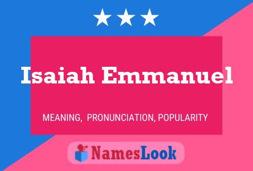 Isaiah Emmanuel Name Poster