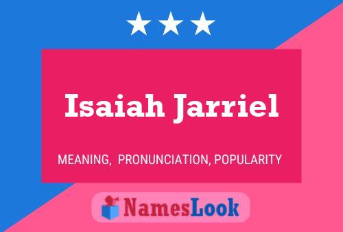 Isaiah Jarriel Name Poster