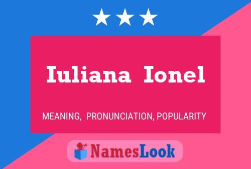 Iuliana  Ionel Name Poster