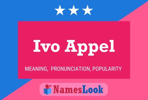 Ivo Appel Name Poster