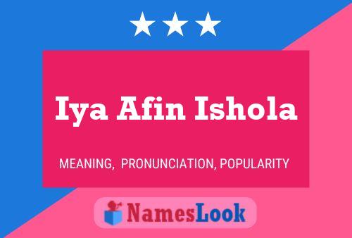 Iya Afin Ishola Name Poster