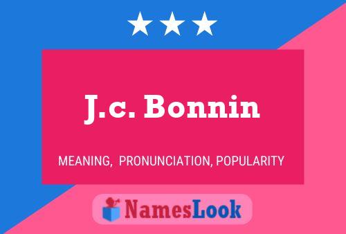 J.c. Bonnin Name Poster