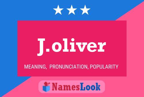 J.oliver Name Poster