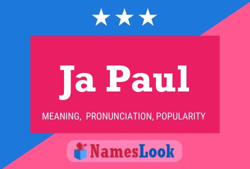 Ja Paul Name Poster