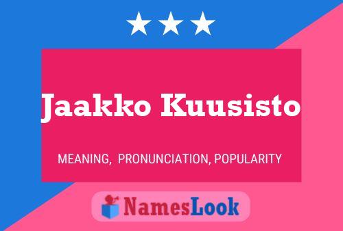 Jaakko Kuusisto Name Poster