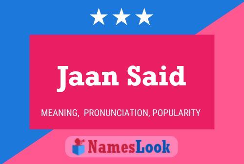 Jaan Said Name Poster