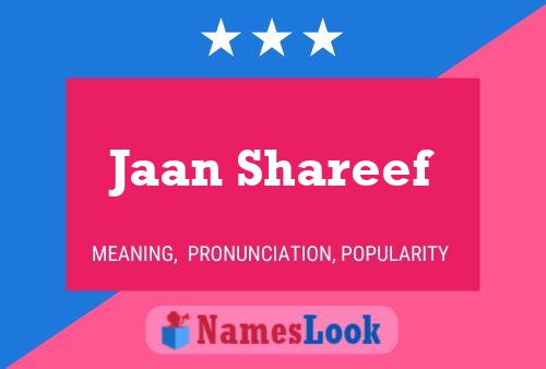 Jaan Shareef Name Poster