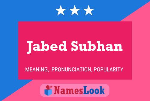 Jabed Subhan Name Poster