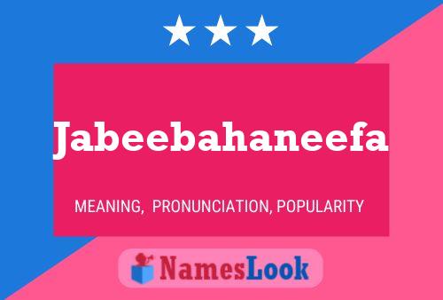 Jabeebahaneefa Name Poster