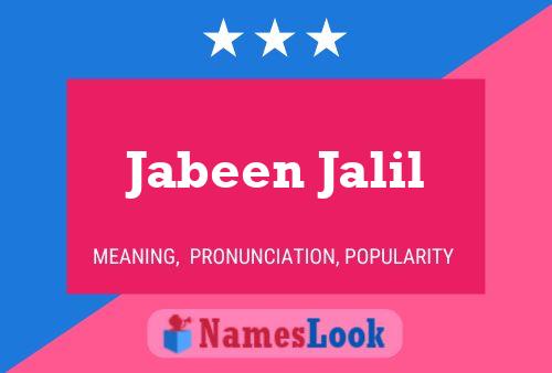 Jabeen Jalil Name Poster