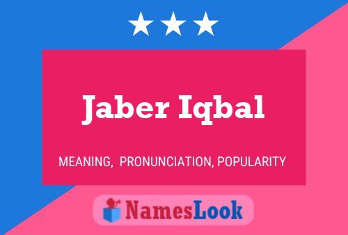 Jaber Iqbal Name Poster