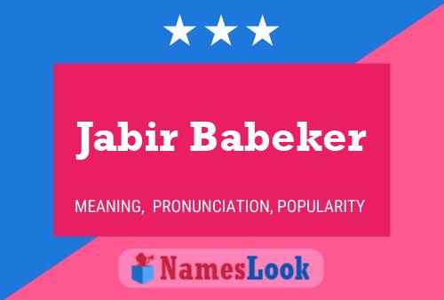 Jabir Babeker Name Poster