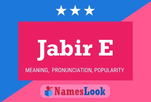 Jabir E Name Poster