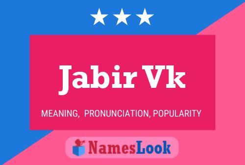 Jabir Vk Name Poster