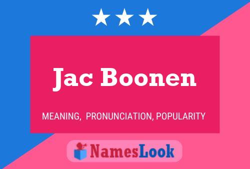 Jac Boonen Name Poster