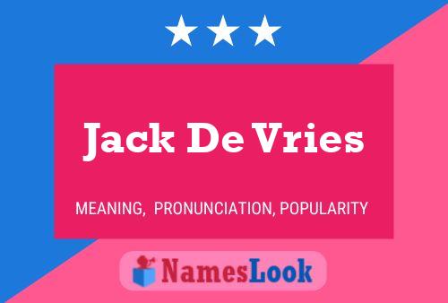 Jack De Vries Name Poster