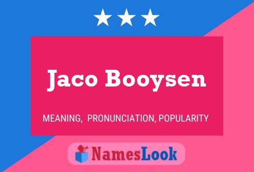 Jaco Booysen Name Poster