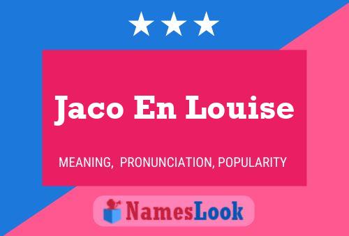 Jaco En Louise Name Poster