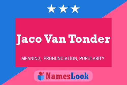 Jaco Van Tonder Name Poster