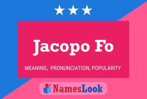 Jacopo Fo Name Poster