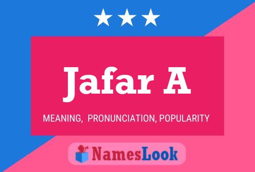 Jafar A Name Poster