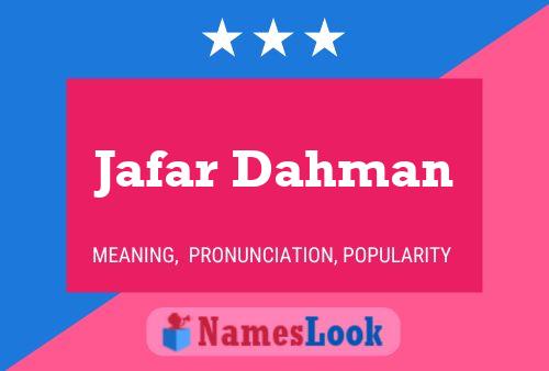 Jafar Dahman Name Poster