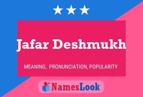 Jafar Deshmukh Name Poster