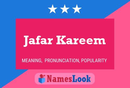 Jafar Kareem Name Poster