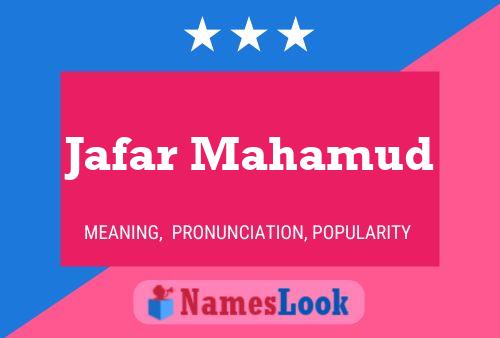 Jafar Mahamud Name Poster